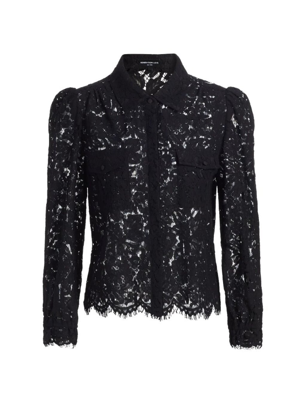 Generation Love  Floral Lace Button-Front Shirt Size XS NWT